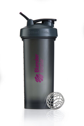 BlenderBottle™ PRO45 Zwart met roze opdruk en oog - Eiwitshaker/Bidon - 1,3 Liter