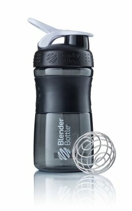 BlenderBottle™ SPORTMIXER Small Zwart/Wit met oog - Eiwitshaker / Bidon  - 590 ml