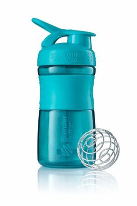 BlenderBottle™ SPORTMIXER Small Azuurblauw/Teal met oog - Eiwitshaker / Bidon  - 590 ml