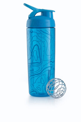 BlenderBottle™ SIGNATURE SLEEK Aqua Topt Flow met oog - Eiwitshaker/Bidon - 820 ml 