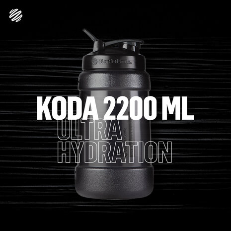 BLENDERBOTTLE | KODA voor water - Zwart 2.2 liter | Bidon. Mooi ontworpen waterfles die alle kwaliteiten heeft van de BlenderBottle familie. Zonder Blenderball. 